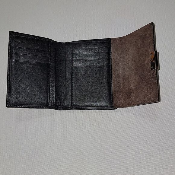 Furla Classic Trifold Wallet Saffiano Two Tone Leather • Vintage • Beautiful - Picture 4 of 10